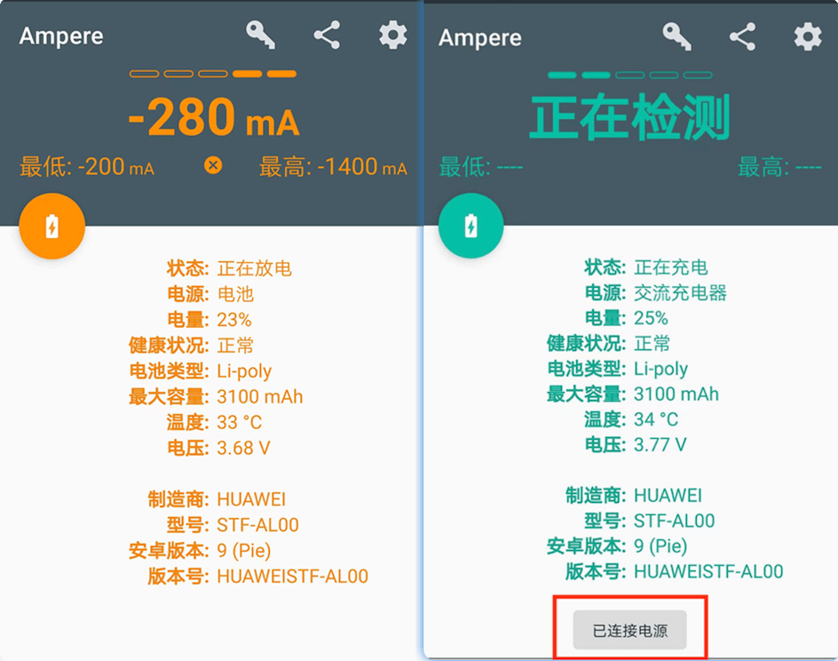 Ampere:安卓充电检测软件,了解你手上的设备现在充放电量有多少