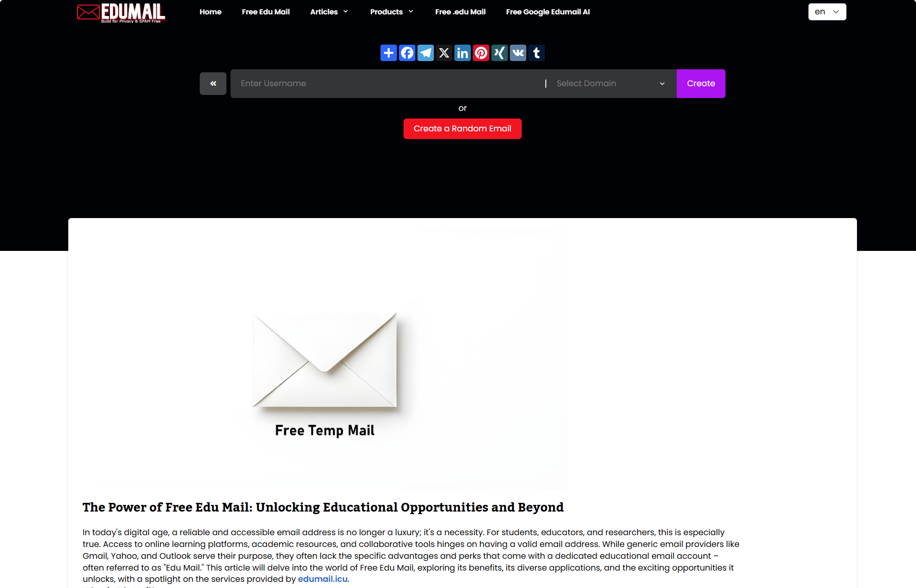 Free temp mail - Edu Mail,临时免费教育邮箱注册网站