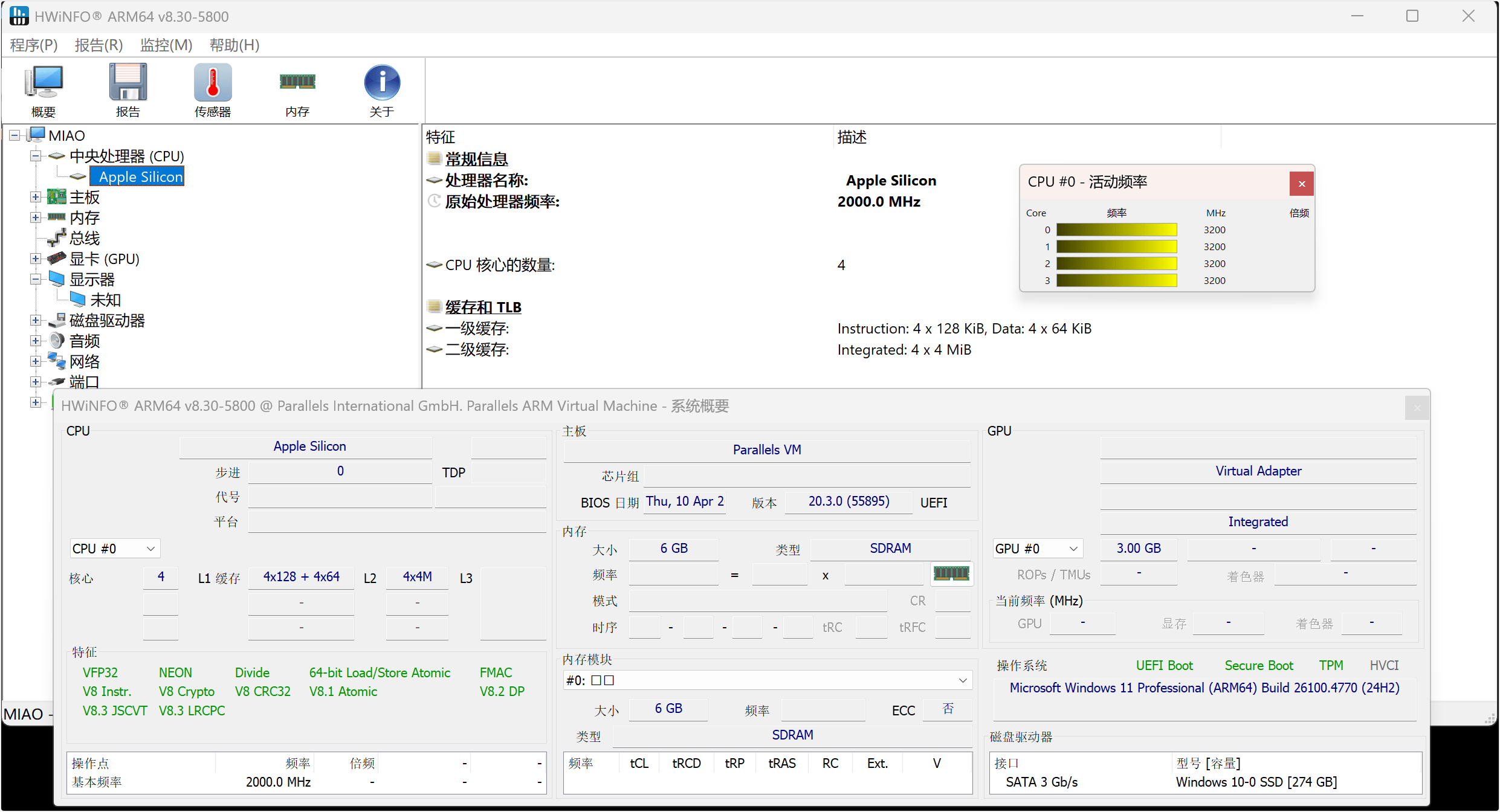 HWiNFO v8.30 中文绿色版,专业系统信息检测工具,针对 Windows 和 DOS 的全面硬件分析、监控和报告工具
