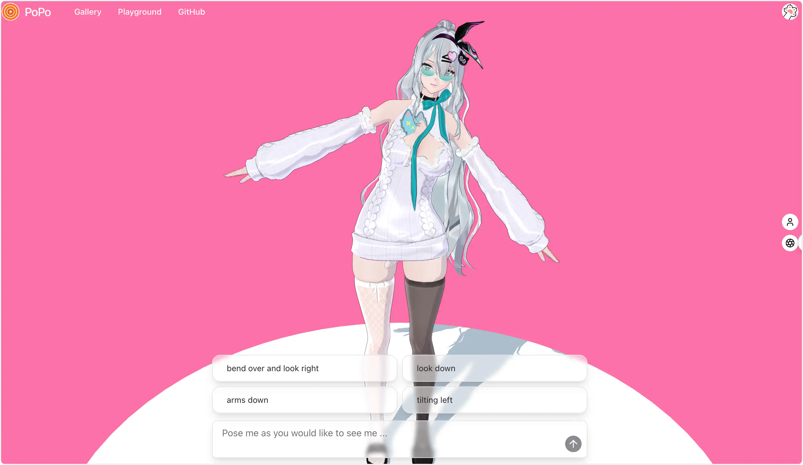 POPO LOVE:AI 驱动的 MMD 二次元卡通模型姿势生成器 - 将自然语言转化为富有表现力的 3D 角色动画