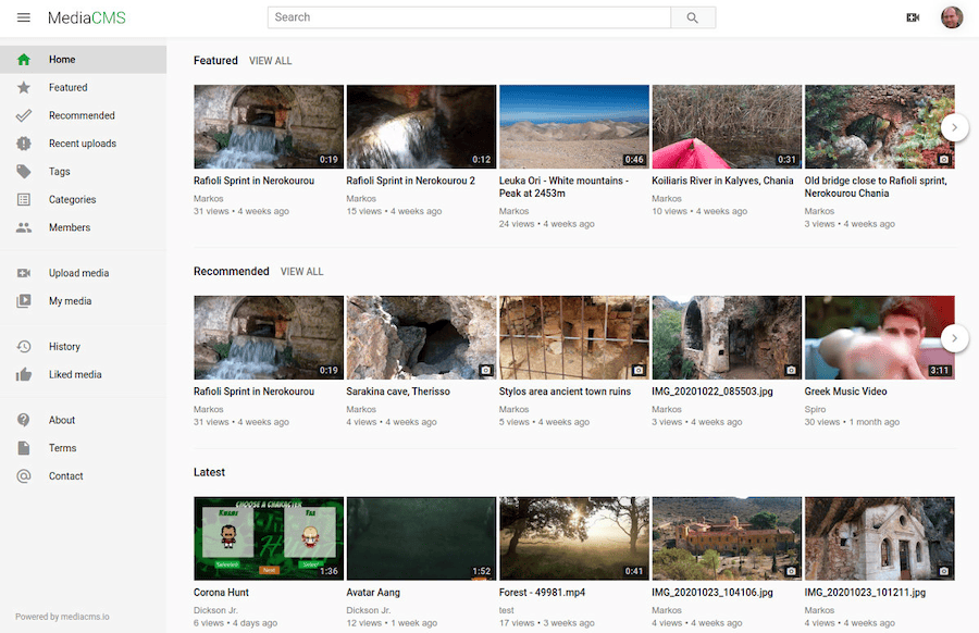 MediaCMS:一个现代的、功能齐全的开源视频和媒体 CMS,界面布局类似YouTube