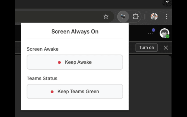 Screen Always On:屏幕常亮,保持Teams状态常绿,远程工作摸鱼神器