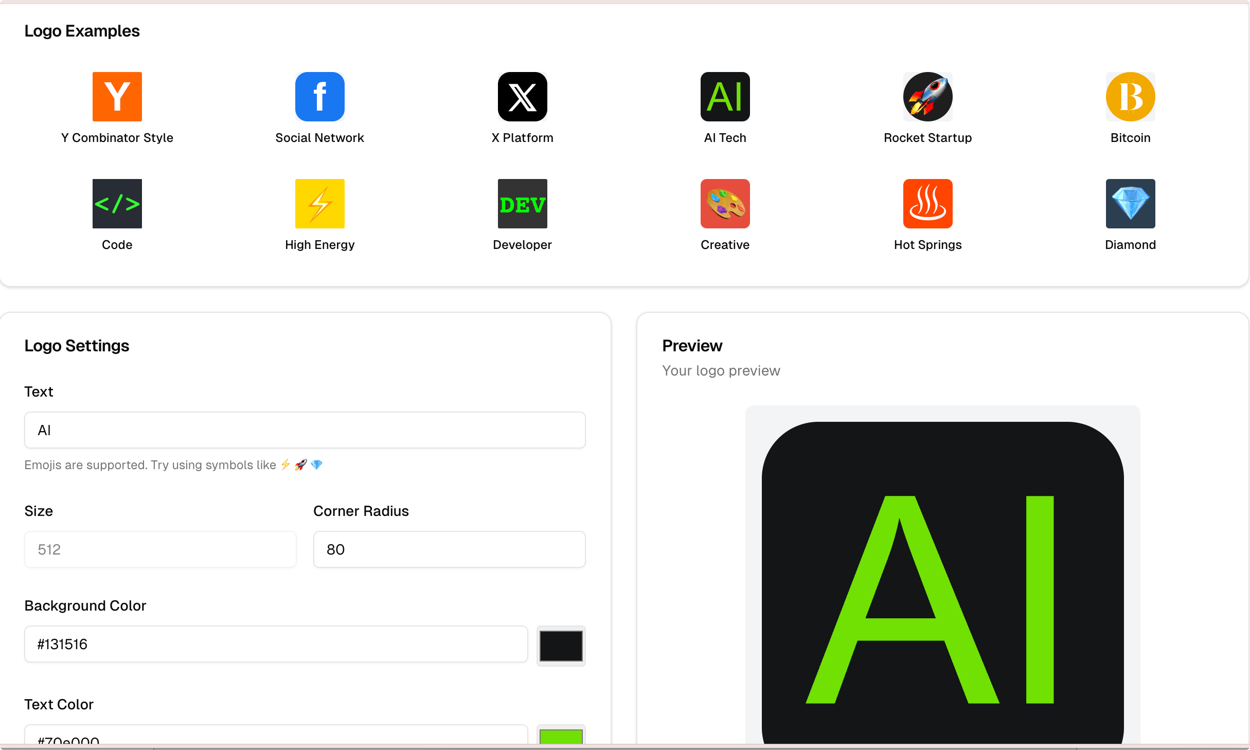 Free Logo Generator:在线制作logo和网站图标,免费使用