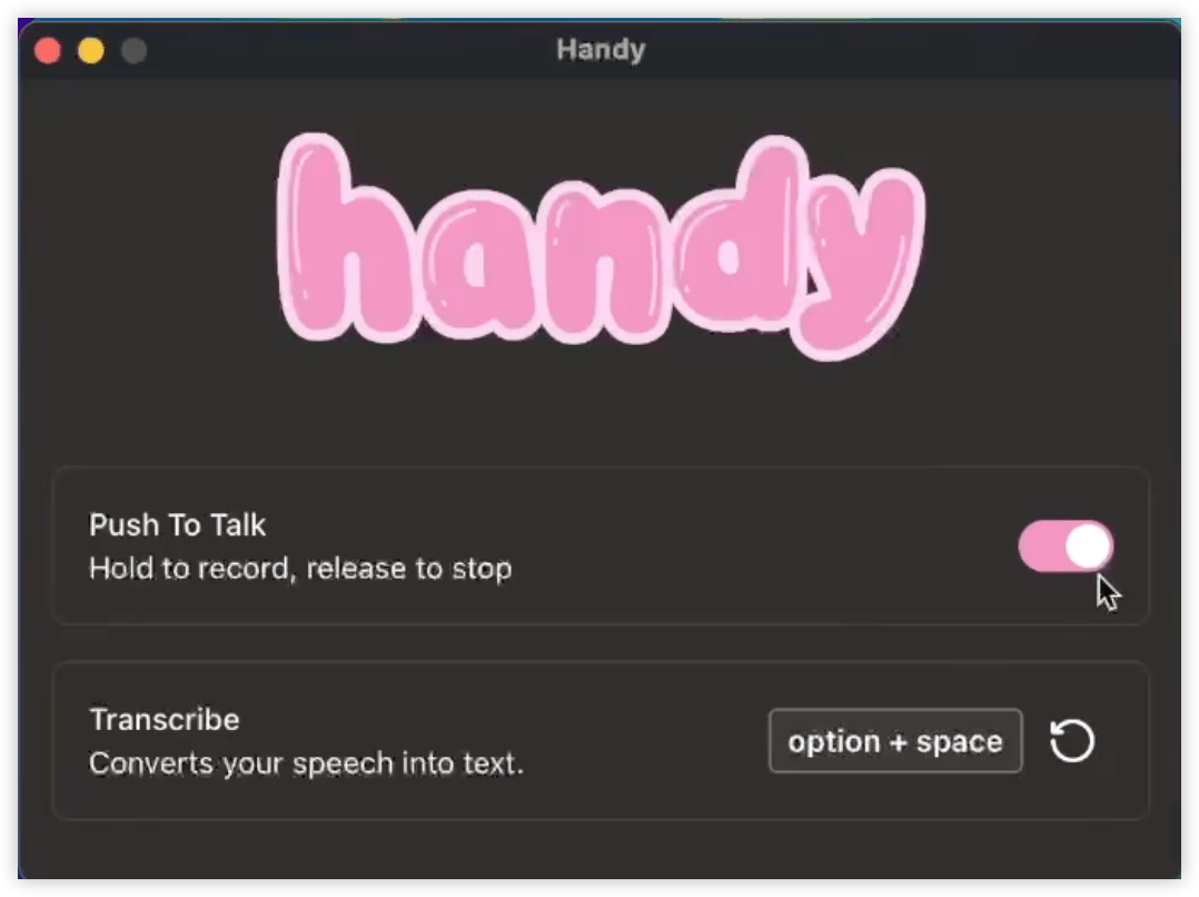 Handy:免费开源可扩展的语音转文本工具,可完全离线运行,支持多种 AI 语音模型选择