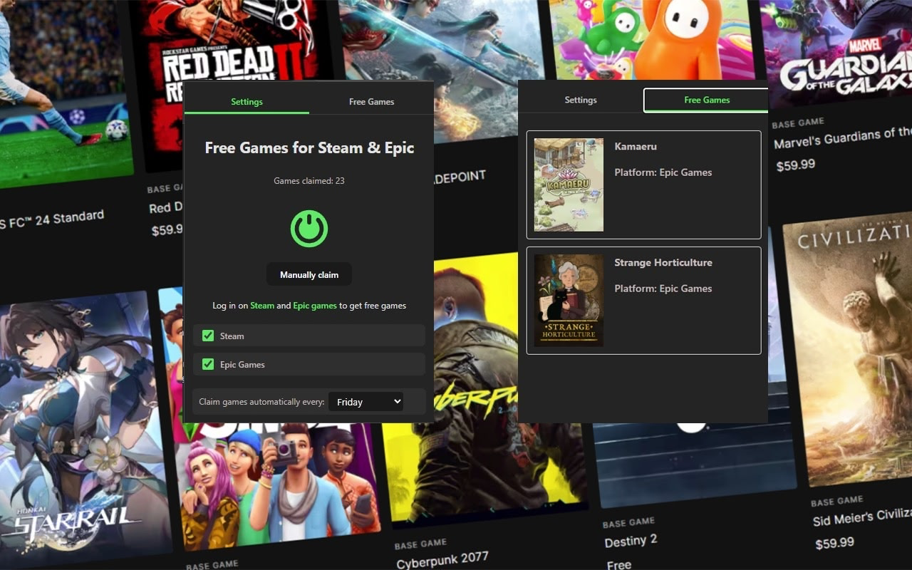 Free Game Claimer for Steam & Epic:Steam 和 Epic 的免费游戏自动领取脚本