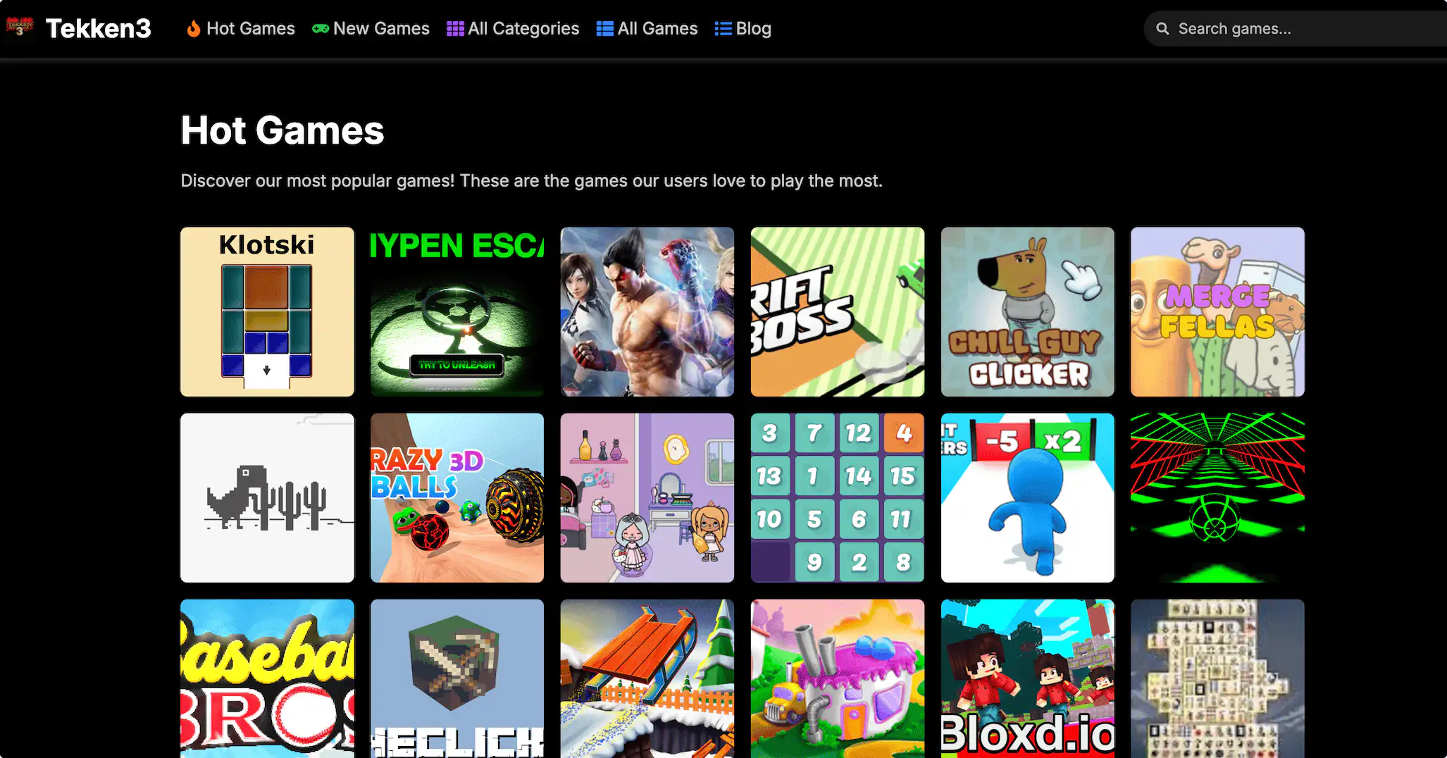 Tekken3：免费在线游戏合集网站，随时随地开始喜欢的游戏